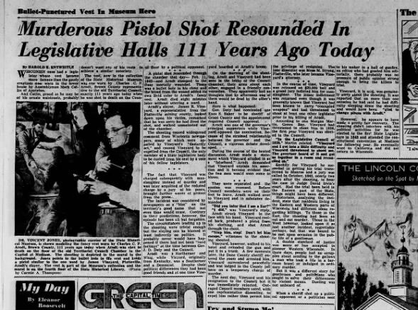 Murderous Pistol Shot Resounded In Legislative Halls 111 Years Ago Today